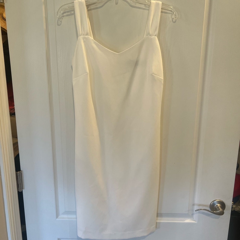 karl lagerfeld white sleeveless shift dress